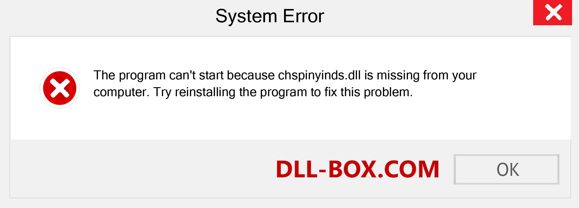  chspinyinds.dll file is missing?. Download for Windows 7, 8, 10 - Fix  chspinyinds dll Missing Error on Windows, photos, images